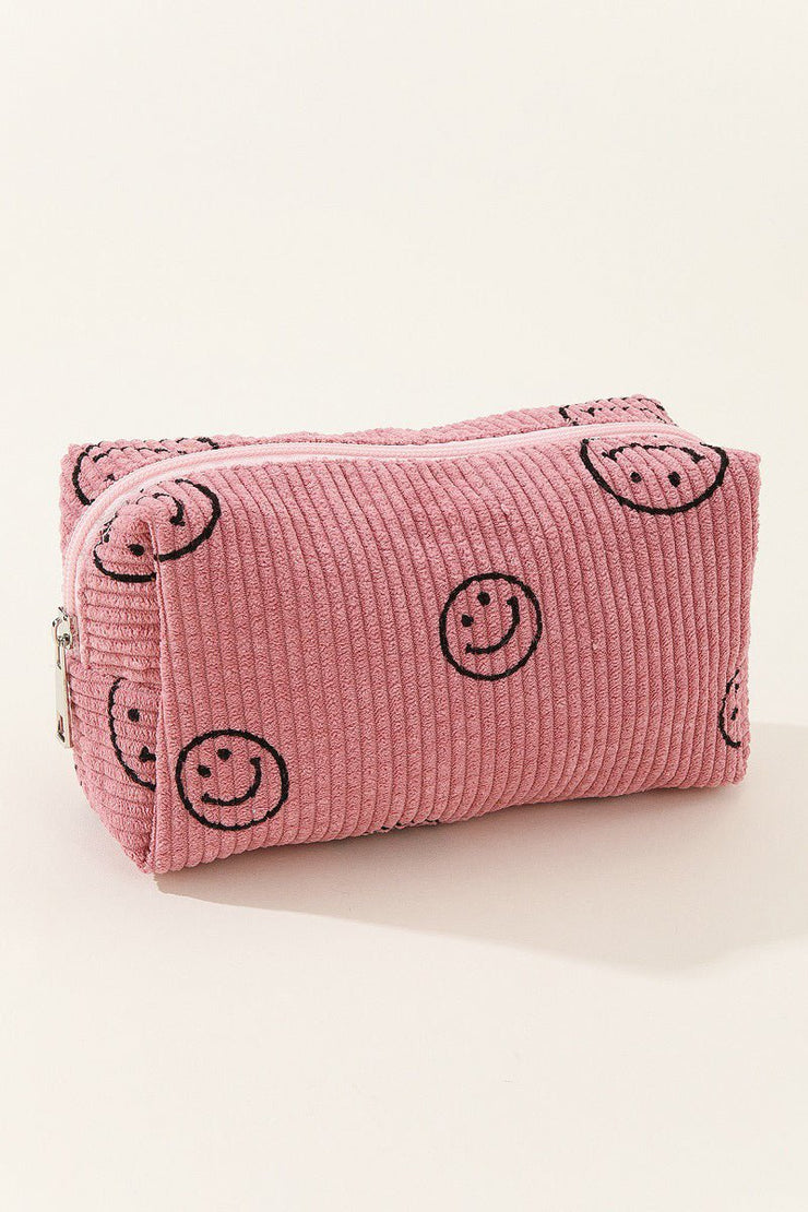 Zenana Smiley Face Corduroy Cosmetic Pouch - Sp - rona.co.uk