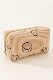 Zenana Smiley Face Corduroy Cosmetic Pouch - Sp - rona.co.uk