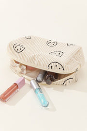 Zenana Smiley Face Corduroy Cosmetic Pouch - Sp - rona.co.uk