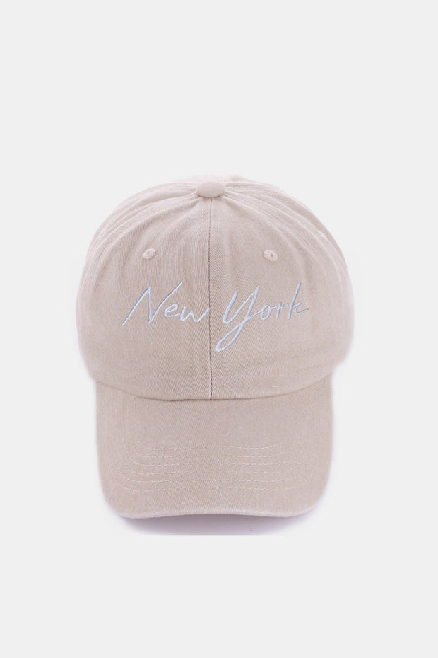 Zenana Washed Embroidered City Baseball Cap - Sp - rona.co.uk