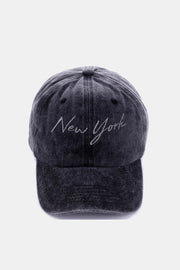 Zenana Washed Embroidered City Baseball Cap - Sp - rona.co.uk