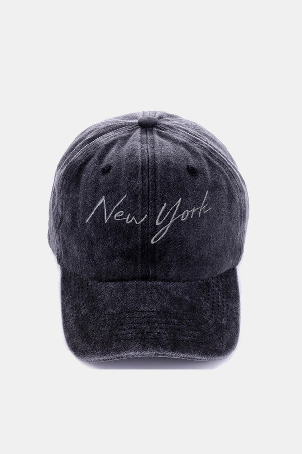 Zenana Washed Embroidered City Baseball Cap - Sp - rona.co.uk