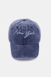 Zenana Washed Embroidered City Baseball Cap - Sp - rona.co.uk